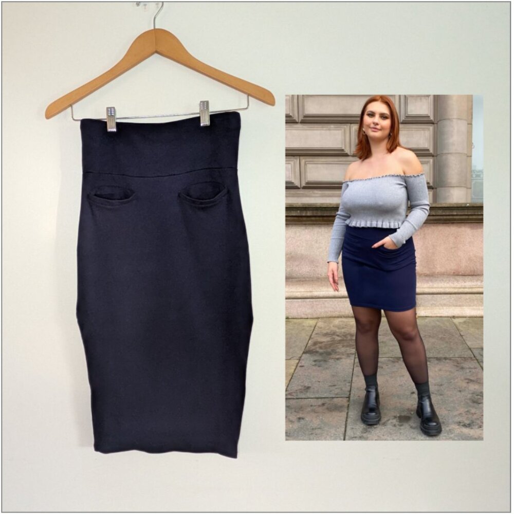 Snag Tights Navy Mini-Skirt
